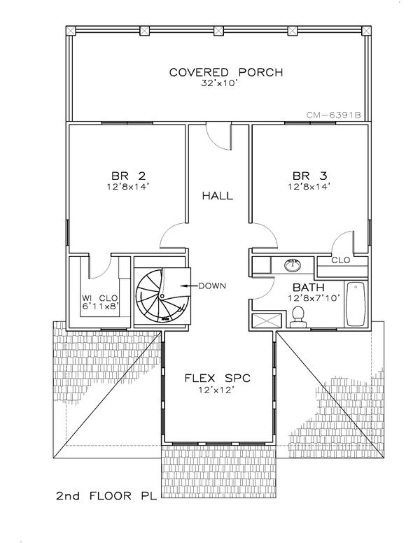 House Design - Beach Floor Plan - Upper Floor Plan #8-311