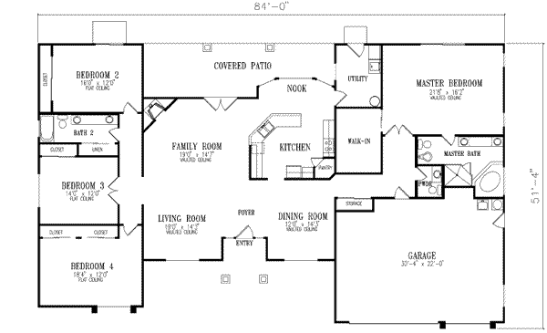 Dream House Plan - Adobe / Southwestern Floor Plan - Main Floor Plan #1-683