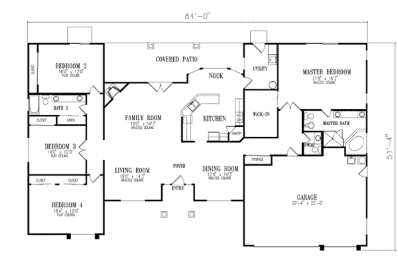 Adobe / Southwestern Style House Plan - 4 Beds 2.5 Baths 2796 Sq/Ft ...