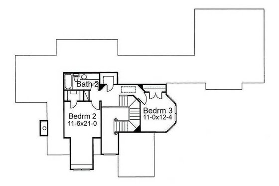 Floor Plan - Upper Floor for Traditional House Plan #120-130 - 3 bed, 2 bath