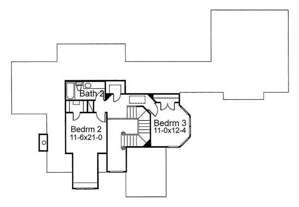 Home Plan - Traditional Floor Plan - Upper Floor Plan #120-130