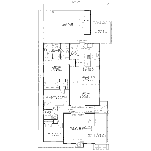 Dream House Plan - Traditional Floor Plan - Main Floor Plan #17-142