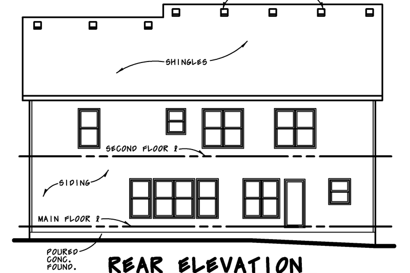 Home Plan - Exterior - Rear Elevation for Farmhouse House Plan #20-2600 - 5 bed, 3.5 bath