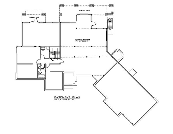 House Design - Floor Plan - Lower Floor for Craftsman House Plan #1100-150 - 3 bed, 2.5 bath