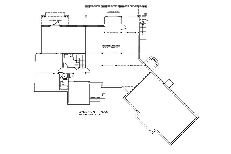 House Design - Floor Plan - Lower Floor for Craftsman House Plan #1100-150 - 3 bed, 2.5 bath