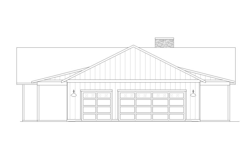 Architectural House Design - Exterior - Other Elevation 1 for Ranch House Plan #1105-19 - 4 bed, 2 bath