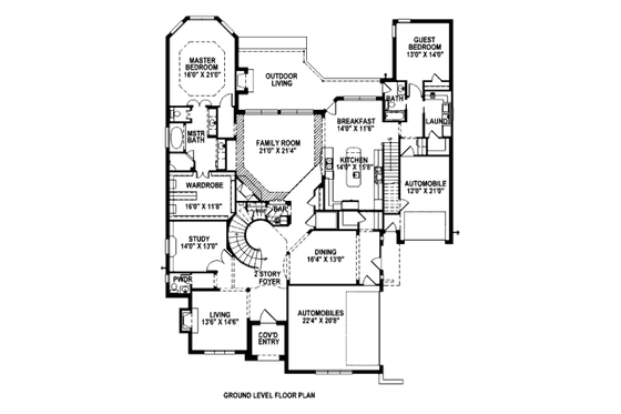 Floor Plan - Main Floor for European House Plan #141-298 - 5 bed, 5.5 bath