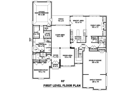 Floor Plan - Main Floor for European House Plan #81-1315 - 4 bed, 4 bath