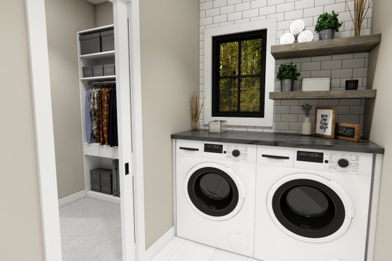 Interior - Laundry for Farmhouse House Plan #51-1404 - 3 bed, 2 bath