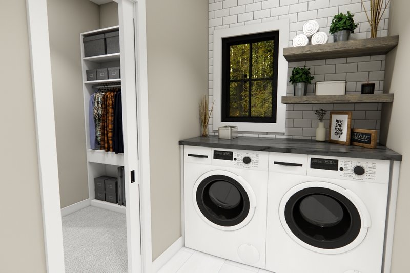 Architectural House Design - Interior - Laundry for Farmhouse House Plan #51-1404 - 3 bed, 2 bath