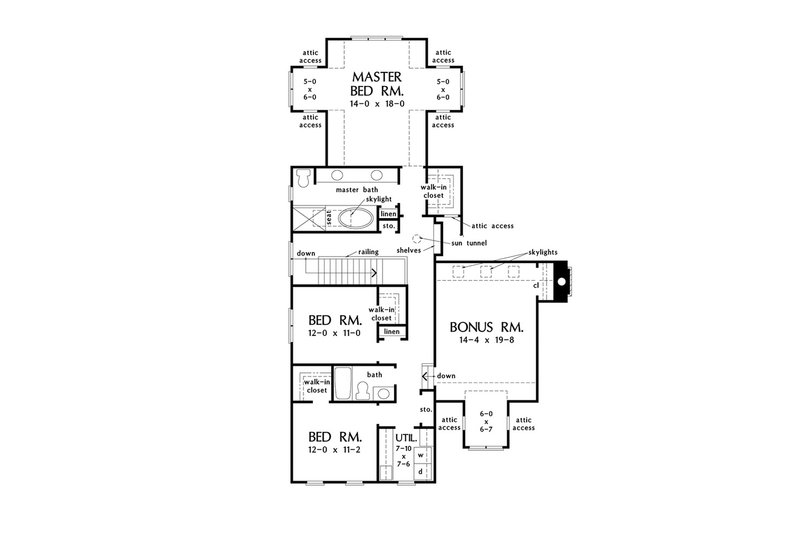 Architectural House Design - Floor Plan - Upper Floor for Traditional House Plan #929-1073 - 3 bed, 2.5 bath