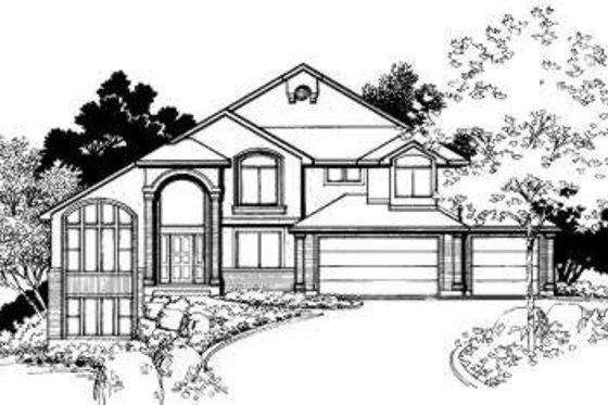 Exterior - Front Elevation for European House Plan #308-103 - 5 bed, 2.5 bath