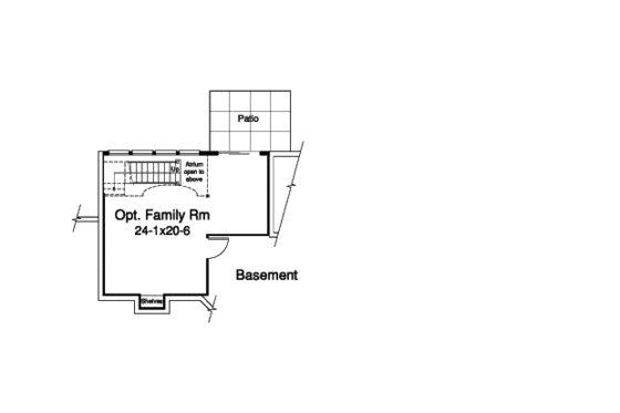 Floor Plan - Lower Floor for Country House Plan #57-374 - 2 bed, 1 bath