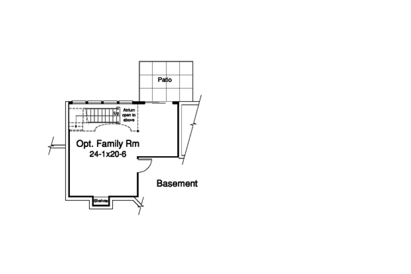 Home Plan - Floor Plan - Lower Floor for Country House Plan #57-374 - 2 bed, 1 bath