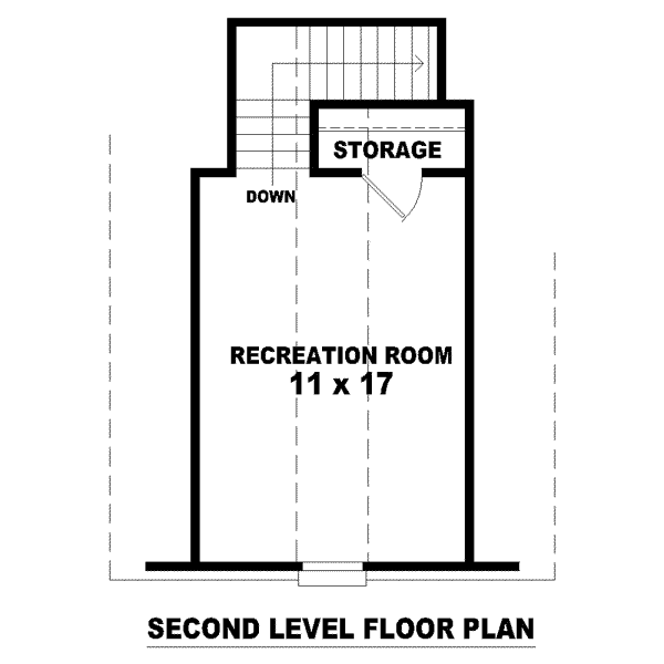 Floor Plan - Upper Floor for European House Plan #81-1429 - 3 bed, 2 bath