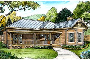 Cottage Exterior - Front Elevation Plan #140-141