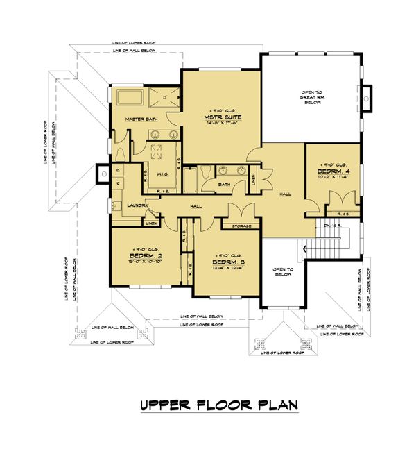 Contemporary Floor Plan - Upper Floor Plan #1066-121