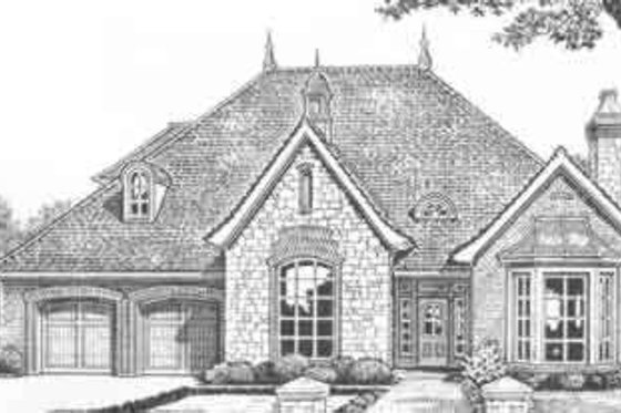 Exterior - Front Elevation for European House Plan #310-383 - 4 bed, 3.5 bath