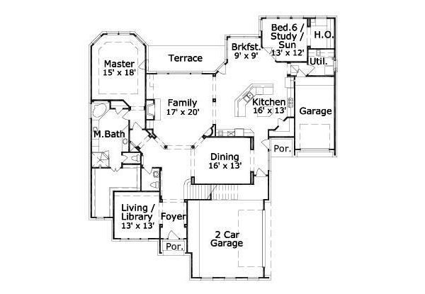 European Floor Plan - Main Floor Plan #411-206
