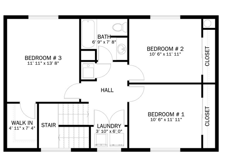 Home Plan - Floor Plan - Upper Floor for Farmhouse House Plan #1060-235 - 4 bed, 2 bath