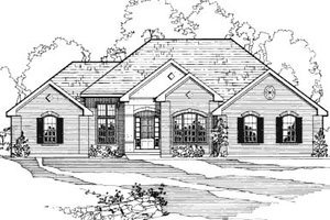 European Exterior - Front Elevation Plan #31-111