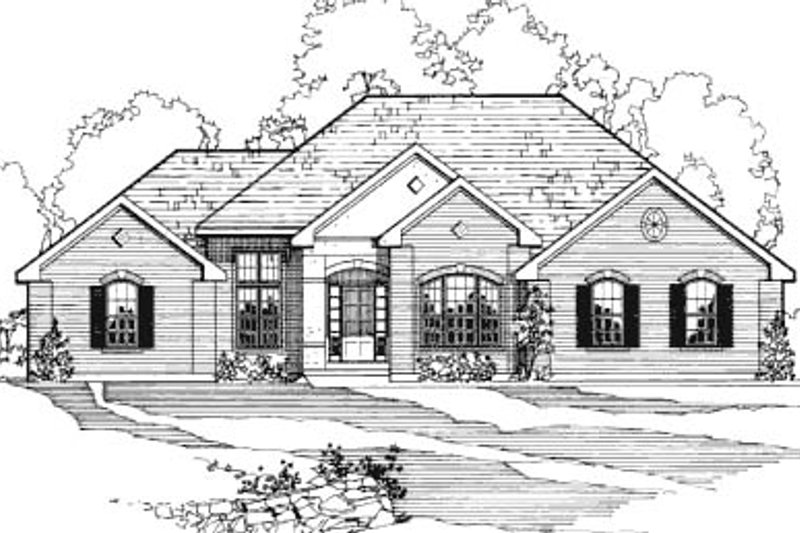 House Blueprint - European Exterior - Front Elevation Plan #31-111