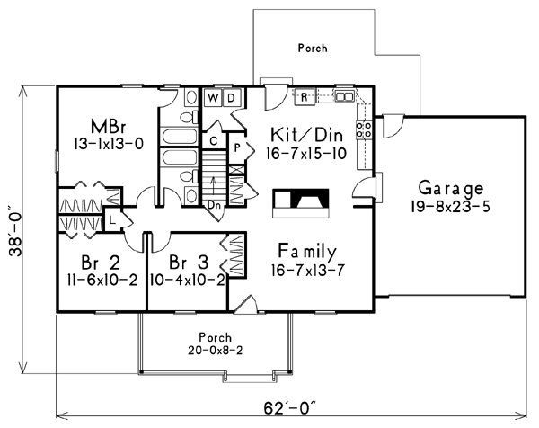 Ranch Floor Plan - Main Floor Plan #57-113
