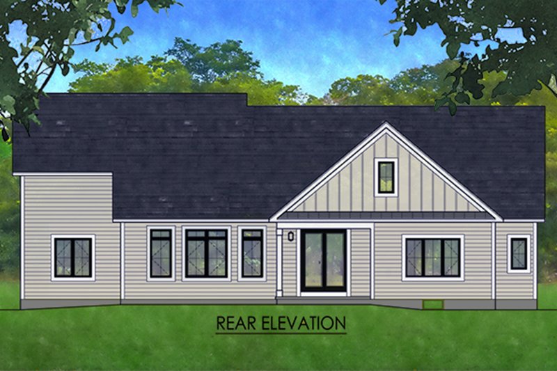 Home Plan - Exterior - Rear Elevation for Ranch House Plan #1010-242 - 3 bed, 2.5 bath