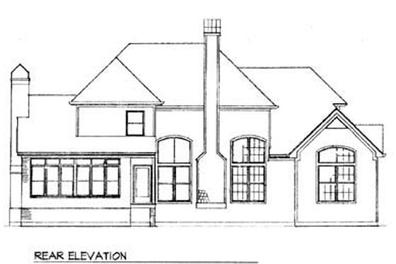 Exterior - Rear Elevation for Country House Plan #41-163 - 4 bed, 2.5 bath