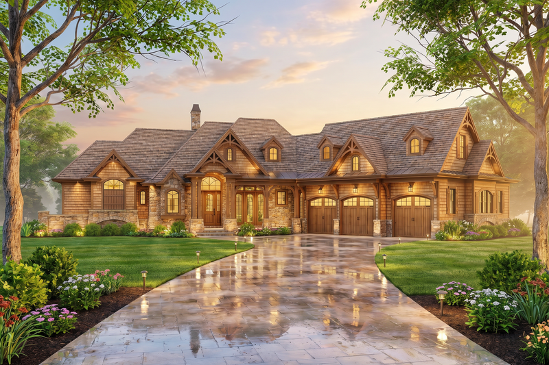 House Design - Exterior - Front Elevation 3 for Craftsman House Plan #54-700 - 3 bed, 2 bath