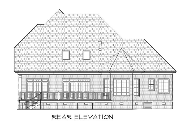Architectural House Design - Exterior - Rear Elevation for Traditional House Plan #1054-72 - 3 bed, 3.5 bath