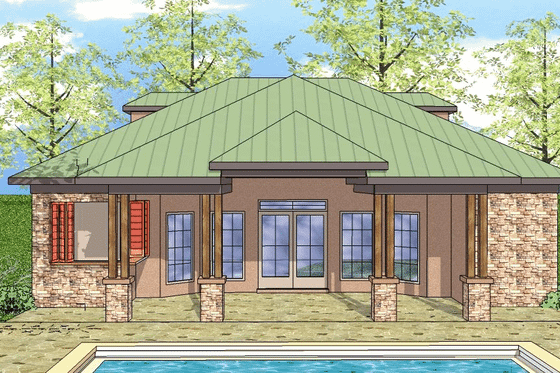 Exterior - Front Elevation for Beach House Plan #8-127 - 1 bed, 1 bath
