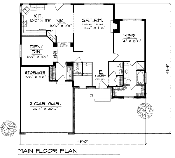 Traditional Floor Plan - Main Floor Plan #70-258