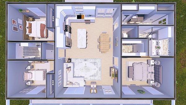 Dream House Plan - Farmhouse Floor Plan - Main Floor Plan #44-263