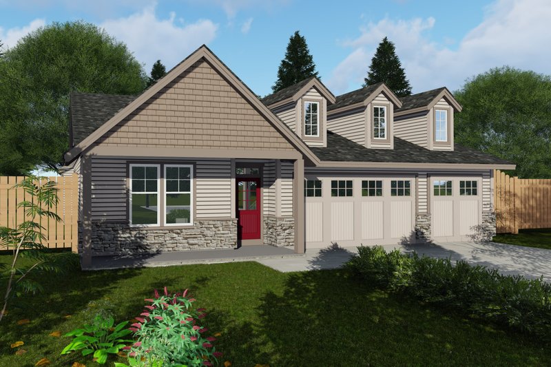 Dream House Plan - Craftsman Exterior - Front Elevation Plan #53-735