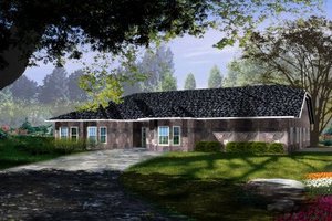 Adobe / Southwestern Exterior - Front Elevation Plan #1-601