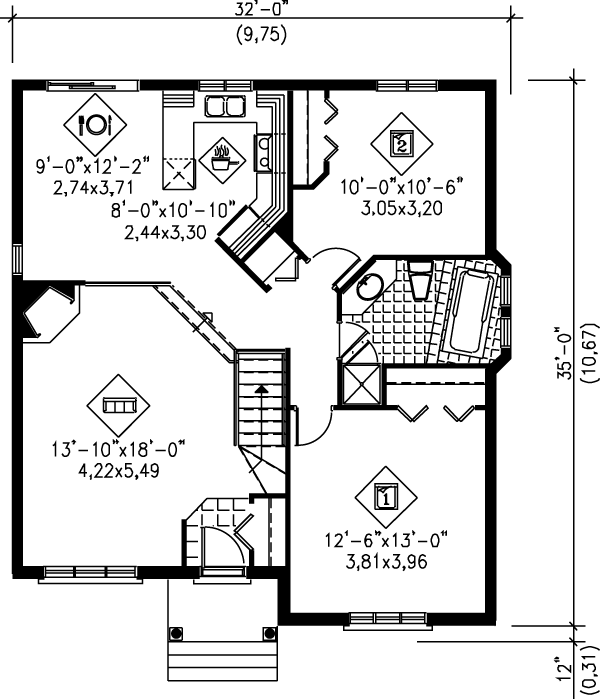Traditional Floor Plan - Main Floor Plan #25-190