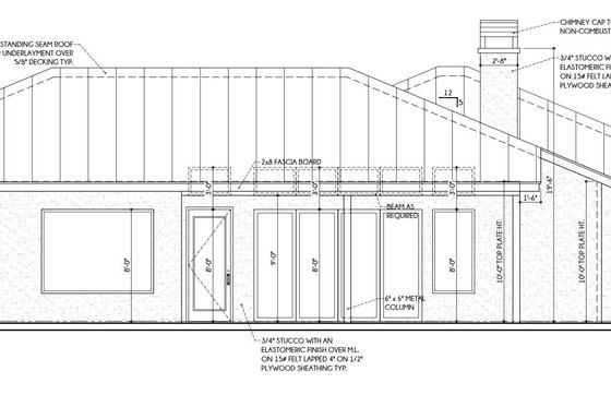 Exterior - Rear Elevation for Contemporary House Plan #1110-22 - 4 bed, 3.5 bath