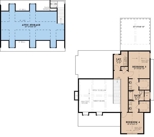 Farmhouse Floor Plan - Upper Floor Plan #923-273