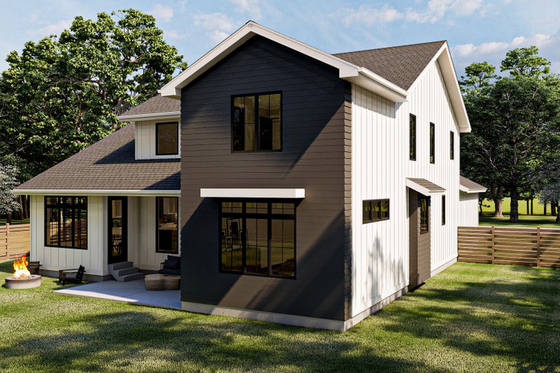 Architectural House Design - Exterior - Rear Elevation for Modern House Plan #455-284 - 4 bed, 3.5 bath