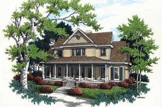 Exterior - Front Elevation for Southern House Plan #45-278 - 3 bed, 3.5 bath