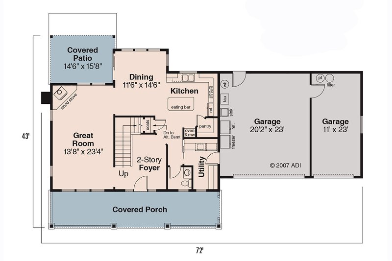 Dream House Plan - Floor Plan - Main Floor for Traditional House Plan #124-627 - 3 bed, 2.5 bath