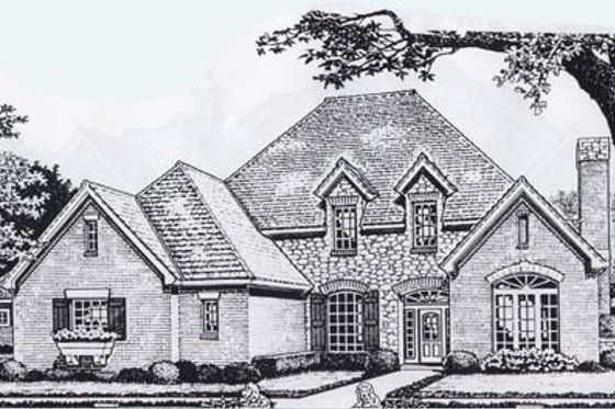 Exterior - Front Elevation for Colonial House Plan #310-912 - 4 bed, 3.5 bath
