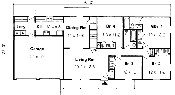 Ranch Floor Plan - Main Floor Plan #312-357