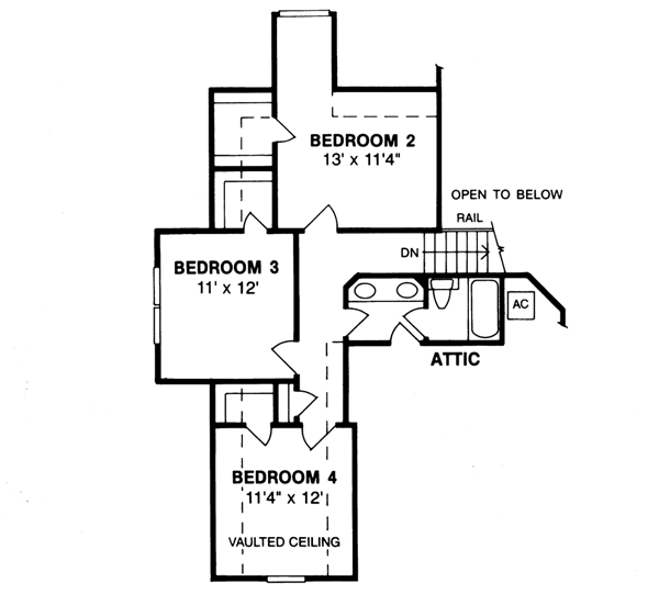 Traditional Floor Plan - Upper Floor Plan #20-228