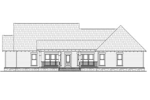 Exterior - Rear Elevation for Craftsman House Plan #21-357 - 3 bed, 2 bath