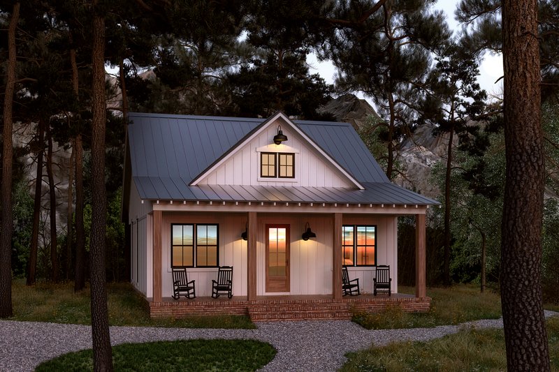 House Design - Exterior - Front Elevation 3 for Farmhouse House Plan #430-277 - 2 bed, 1 bath