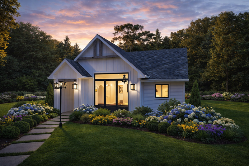 Farmhouse Style House Plan - 1 Beds 1.5 Baths 739 Sq/Ft Plan #1111-19 Exterior