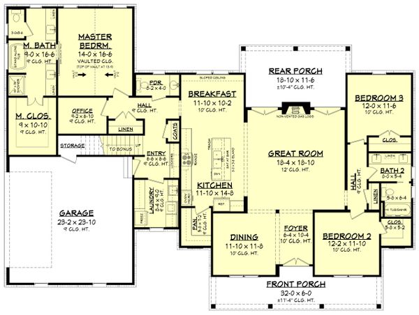 Architectural House Design - Farmhouse Floor Plan - Main Floor Plan #430-218