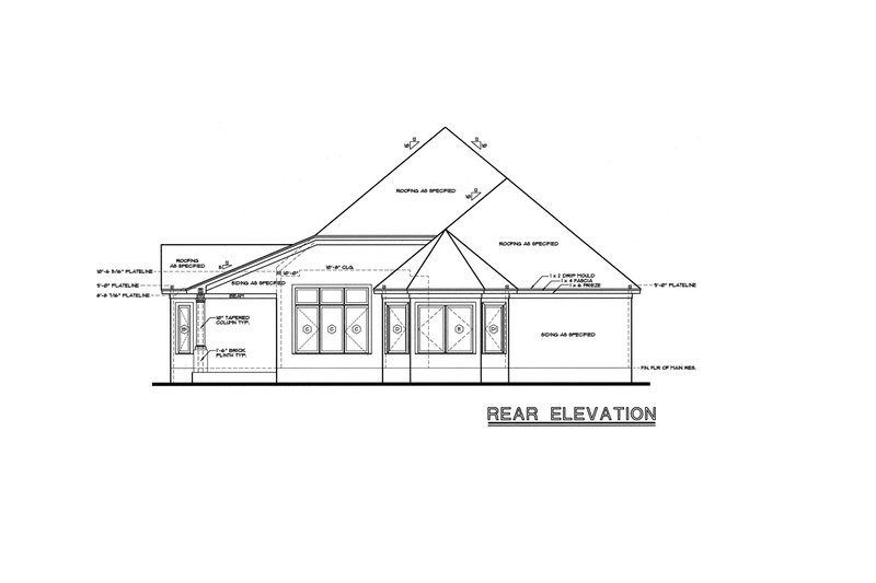 House Plan Design - Exterior - Rear Elevation for Traditional House Plan #20-769 - 4 bed, 2 bath